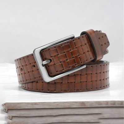 Men Textured Leather Formal Belt