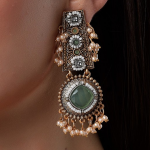 Gold Plated Kundan Drop Earrings